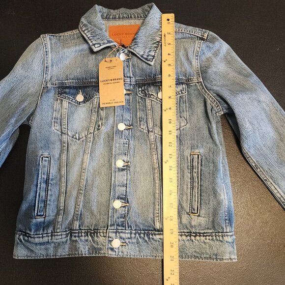 Lucky Brand Tomboy Trucker Denim Jacket Blue Womens Medium Retail $99 NWT - Picture 13 of 15